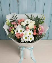 Букет цветов из:  Розы, Лизиантусы и Хризантемы в Михнево