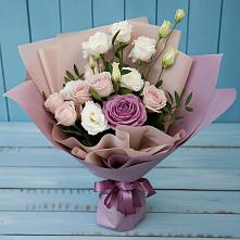 Букет цветов из:  Розы и Лизиантусы в Михнево