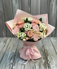 Букет цветов из:  Гвоздики, Розы и Хризантемы в Михнево
