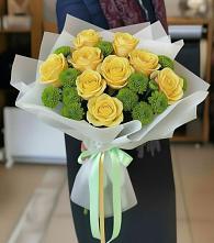 Букет цветов из:  Хризантемы и Розы #REPLACE_PRED# Михнево