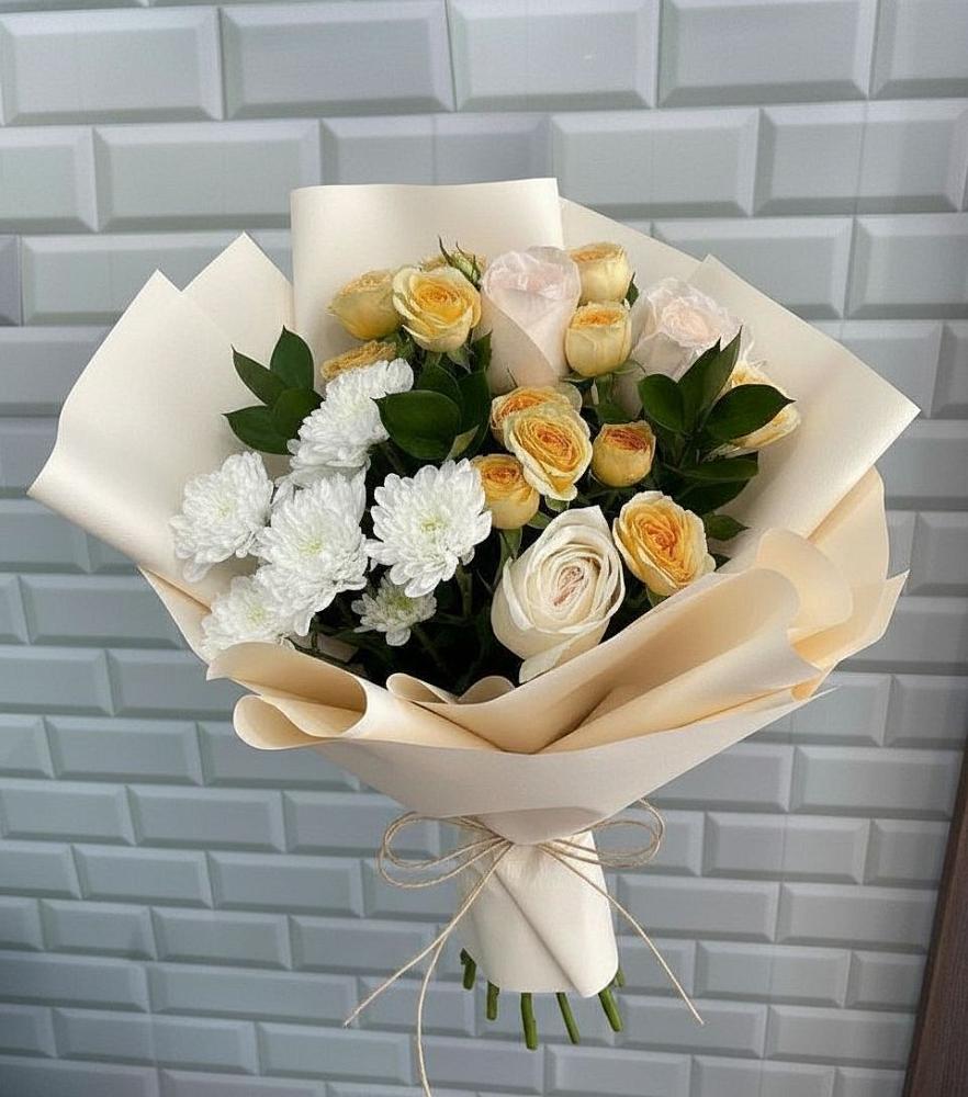 Букет цветов из: Розы и Хризантемы в Михнево