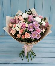 Букет цветов из:  Хризантемы, Розы и Альстромерии #REPLACE_PRED# Михнево