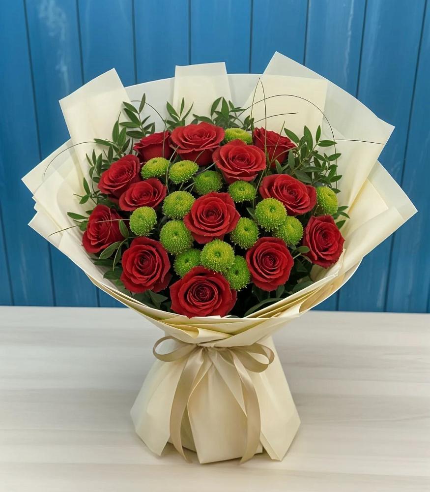 Букет цветов из: Розы и Хризантемы в Михнево