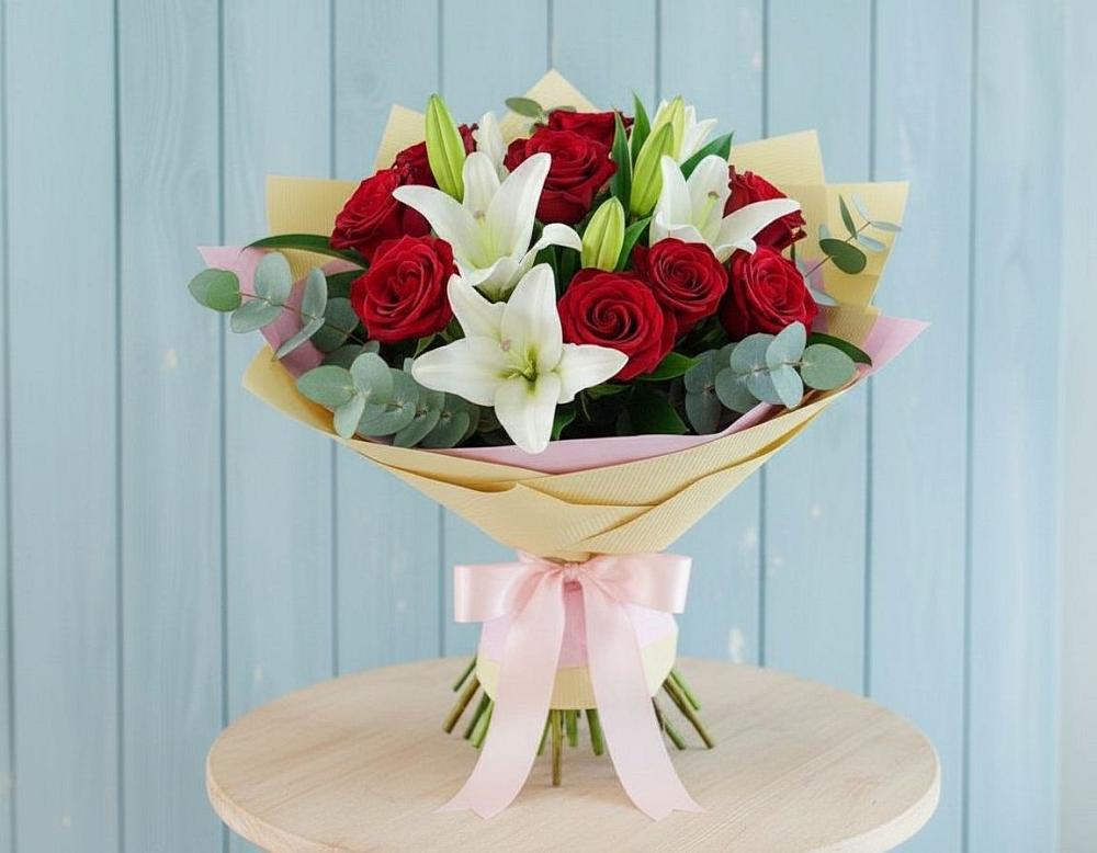 Букет цветов из: Лилии и Розы в Михнево